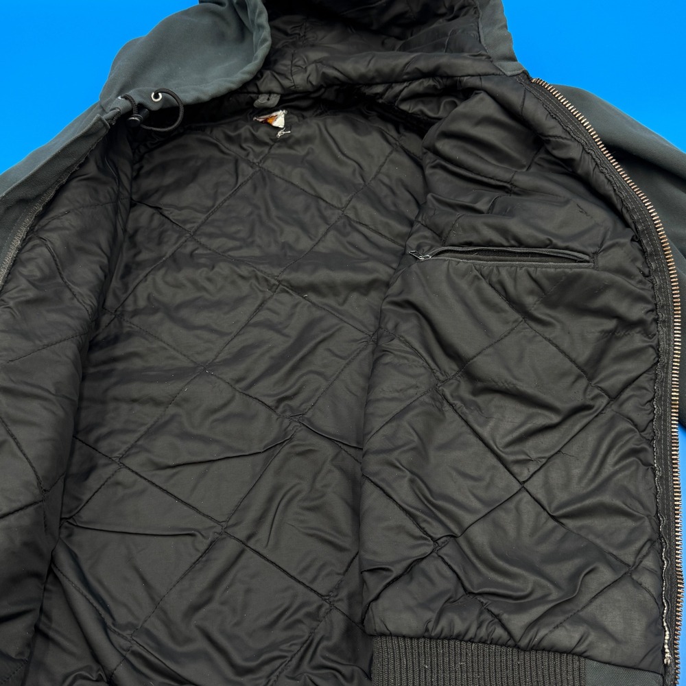 Vtg 90s Carhartt J140 Charcoal Grey Active Jacket 2XL Made in USA Red Script Tag - Picture 7 of 10